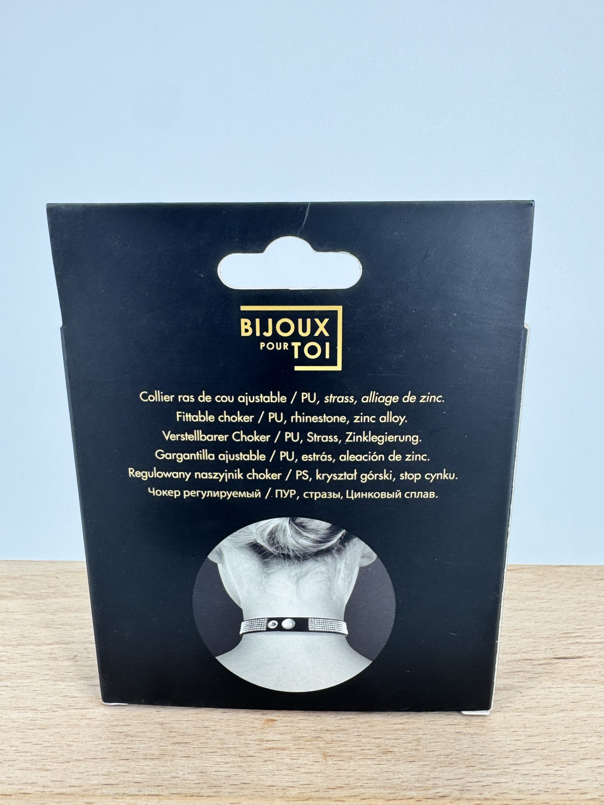 Collier cuir noir SM coeur Bijoux pour toi