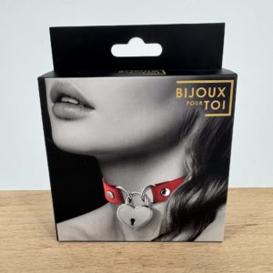 Collier cuir noir SM coeur cadenas Bijoux pour toi