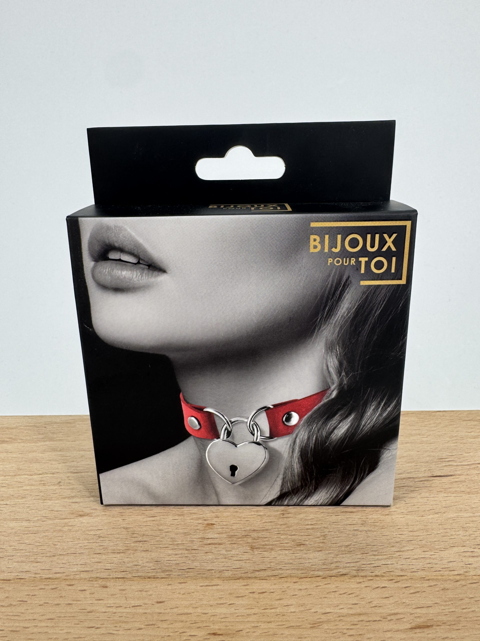 Collier cuir noir SM coeur cadenas Bijoux pour toi