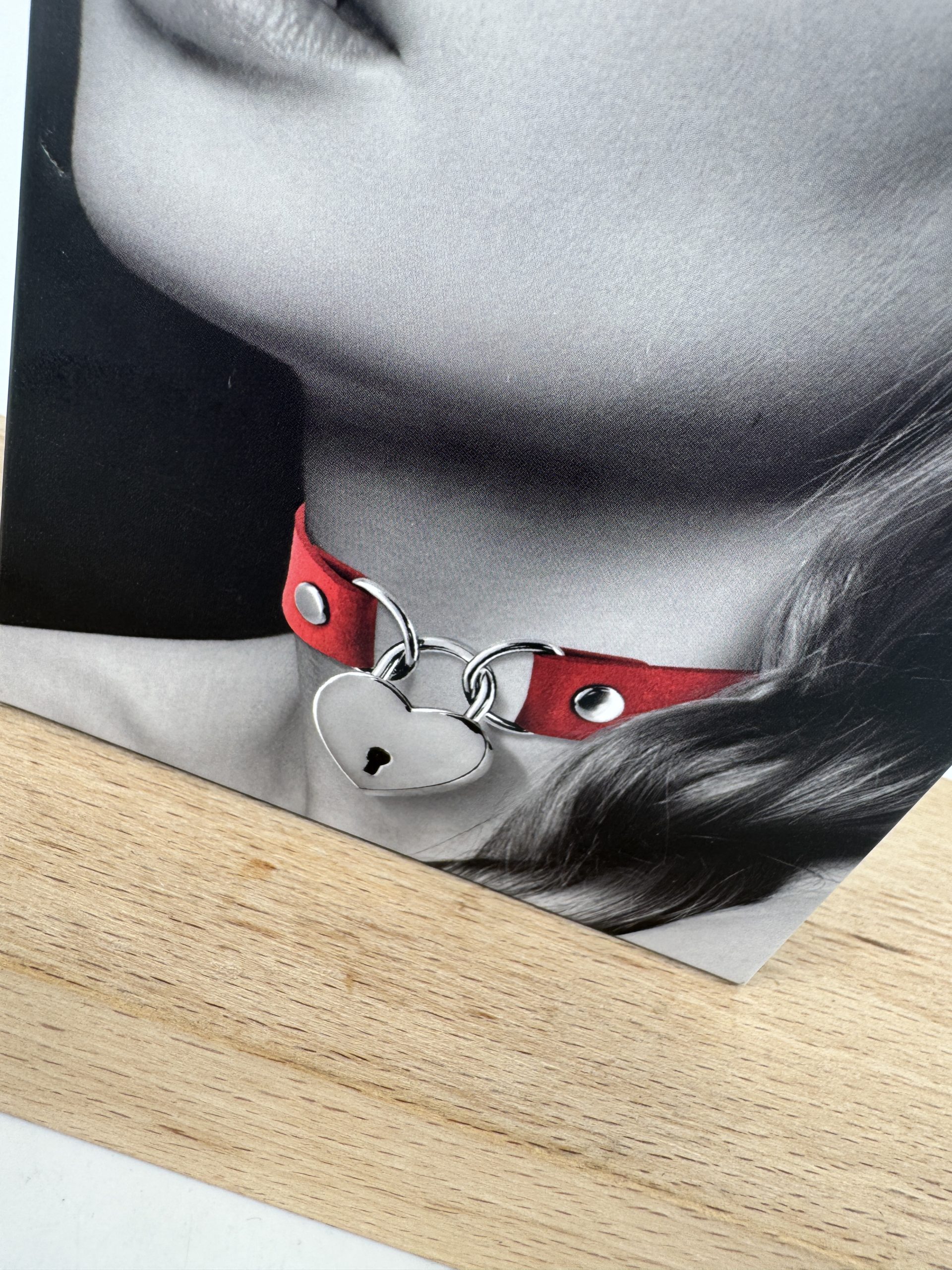 Collier cuir noir SM coeur cadenas Bijoux pour toi