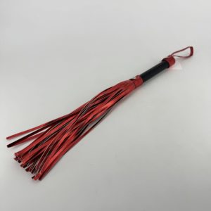 Petit martinet cuir noir et rouge Litolu