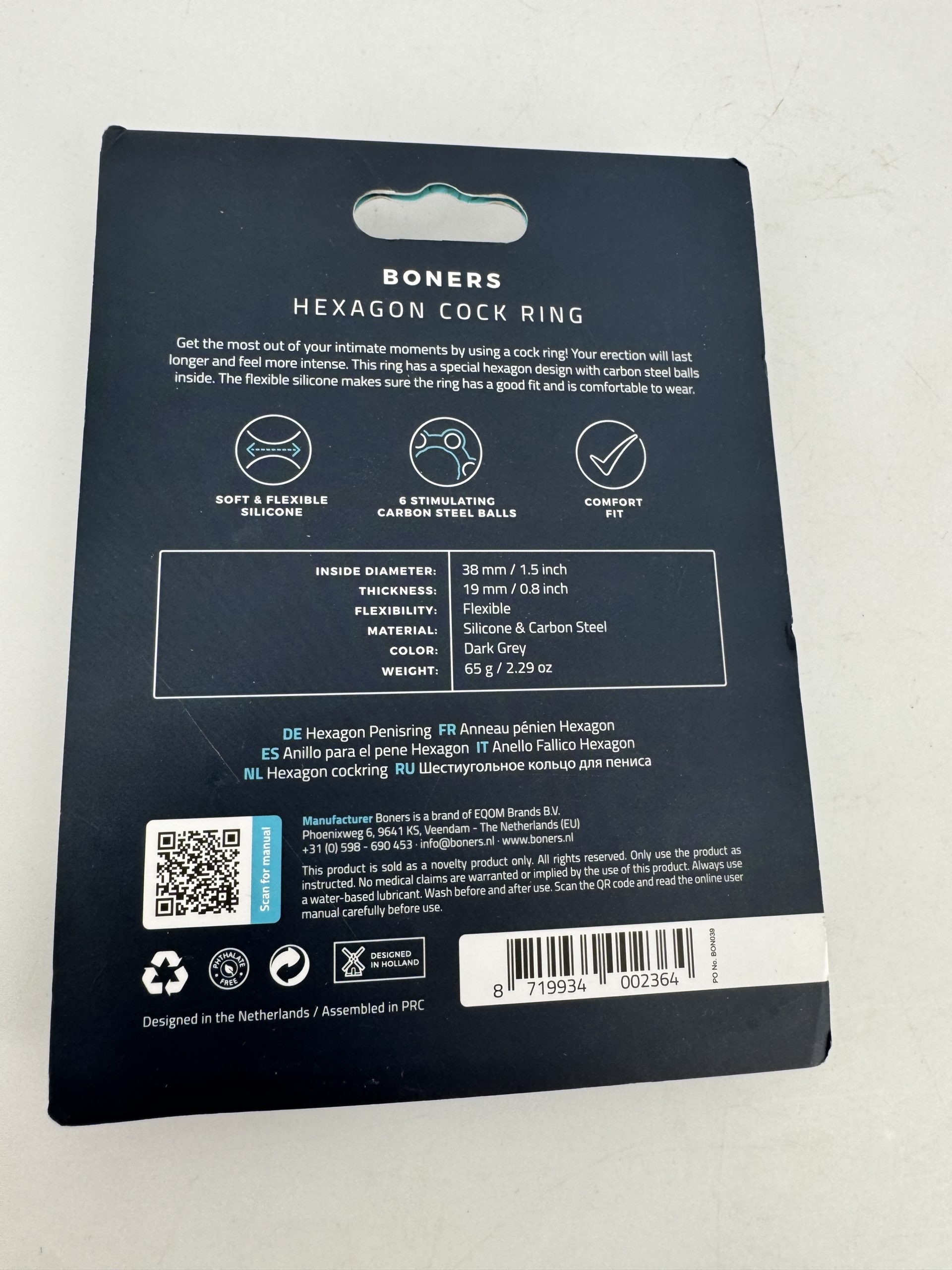 Cockring hexagonal avec boules Boners