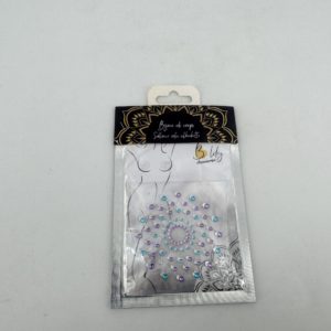 paire de cache-tétons adhésifs aux strass bleus et violets Be Lily