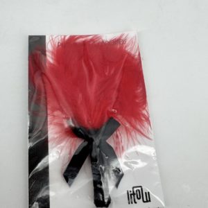 Petit plumeau coquin rouge en plumes naturelles Litolu