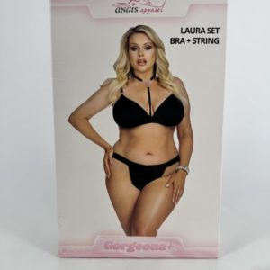 Ensemble sexy soutien-gorge et string en tissu satiné Laura Set XXL + 5XL + 6XL Anaïs Lingerie