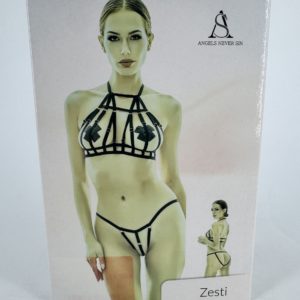 Ensemble lingerie harnais composé dune culotte ouverte et dun top soutien-gorge XXL/XXXL Anaïs