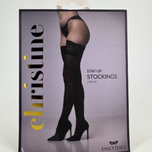 Luxueux bas fins autofixants de 15 deniers ornés d'une bordure en dentelle luxueuse Essentials Christine L/XL