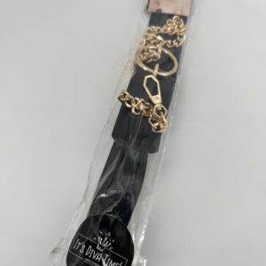 Collier BDSM anneau noir et or Kinky Diva - KD FNBGLL240