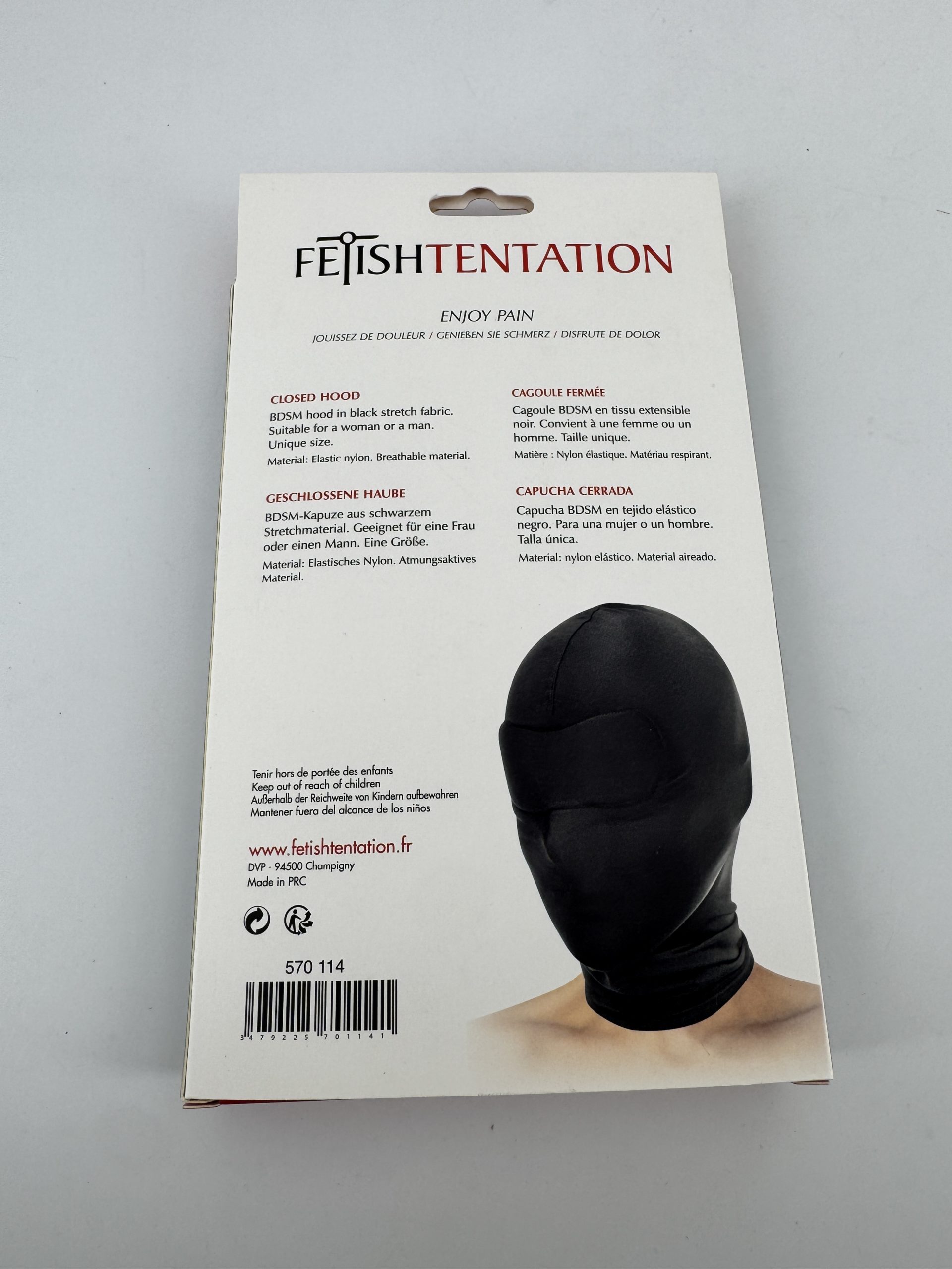 Cagoule Fetish Tentation extensible BDSM