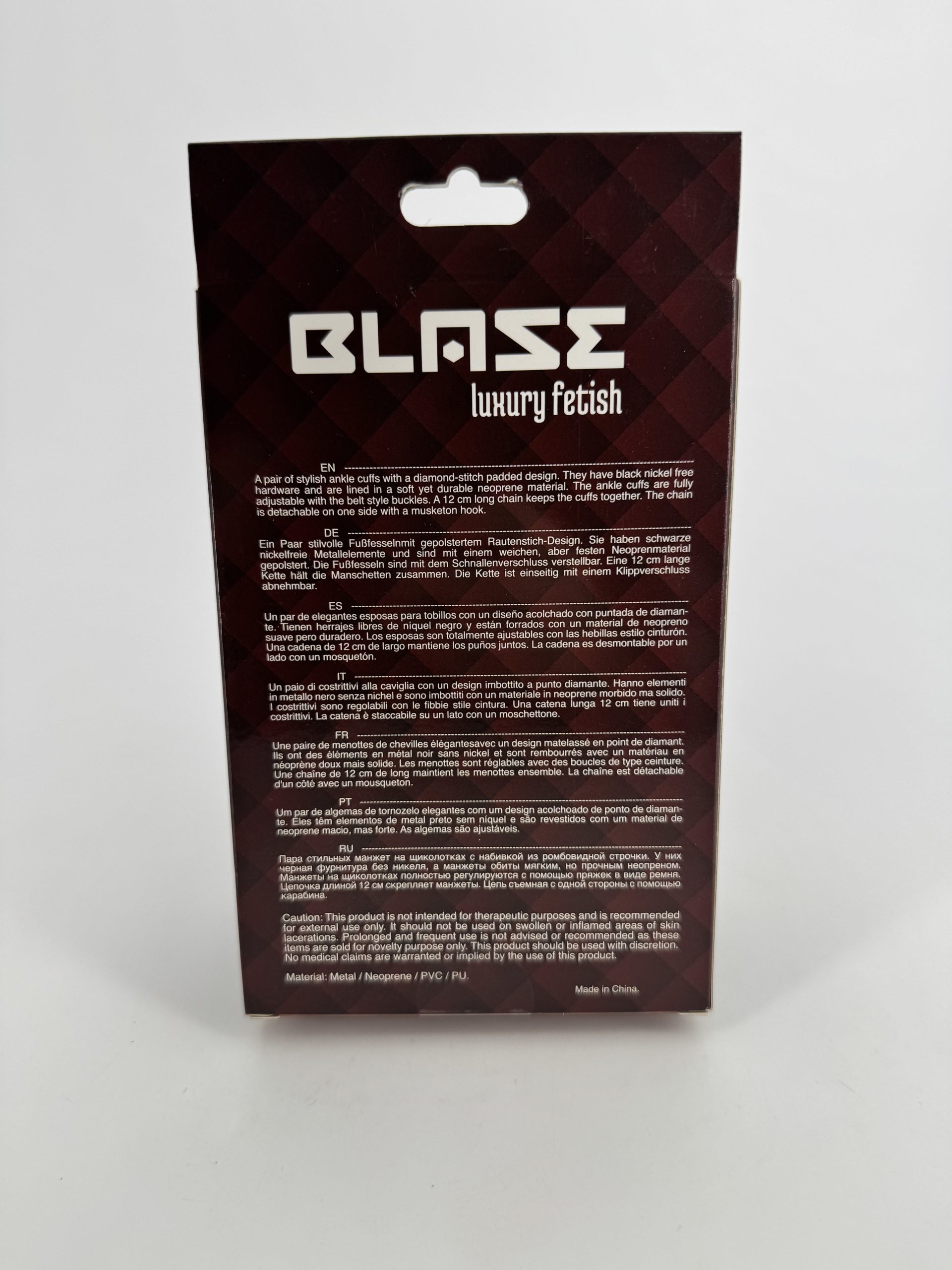 Menottes Blaze cheville cuff diamant noir