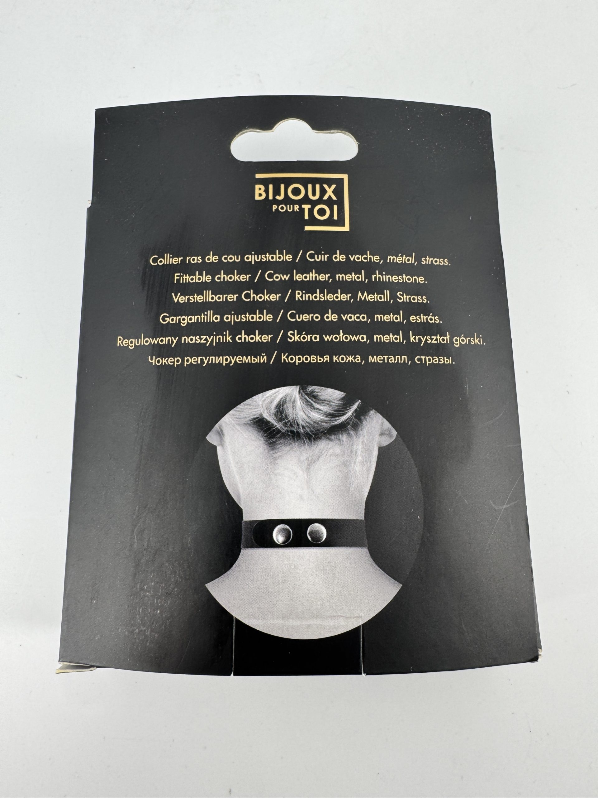 Collier En Cuir Noir SM Avec Sexy En Strass - Bijoux pour toi