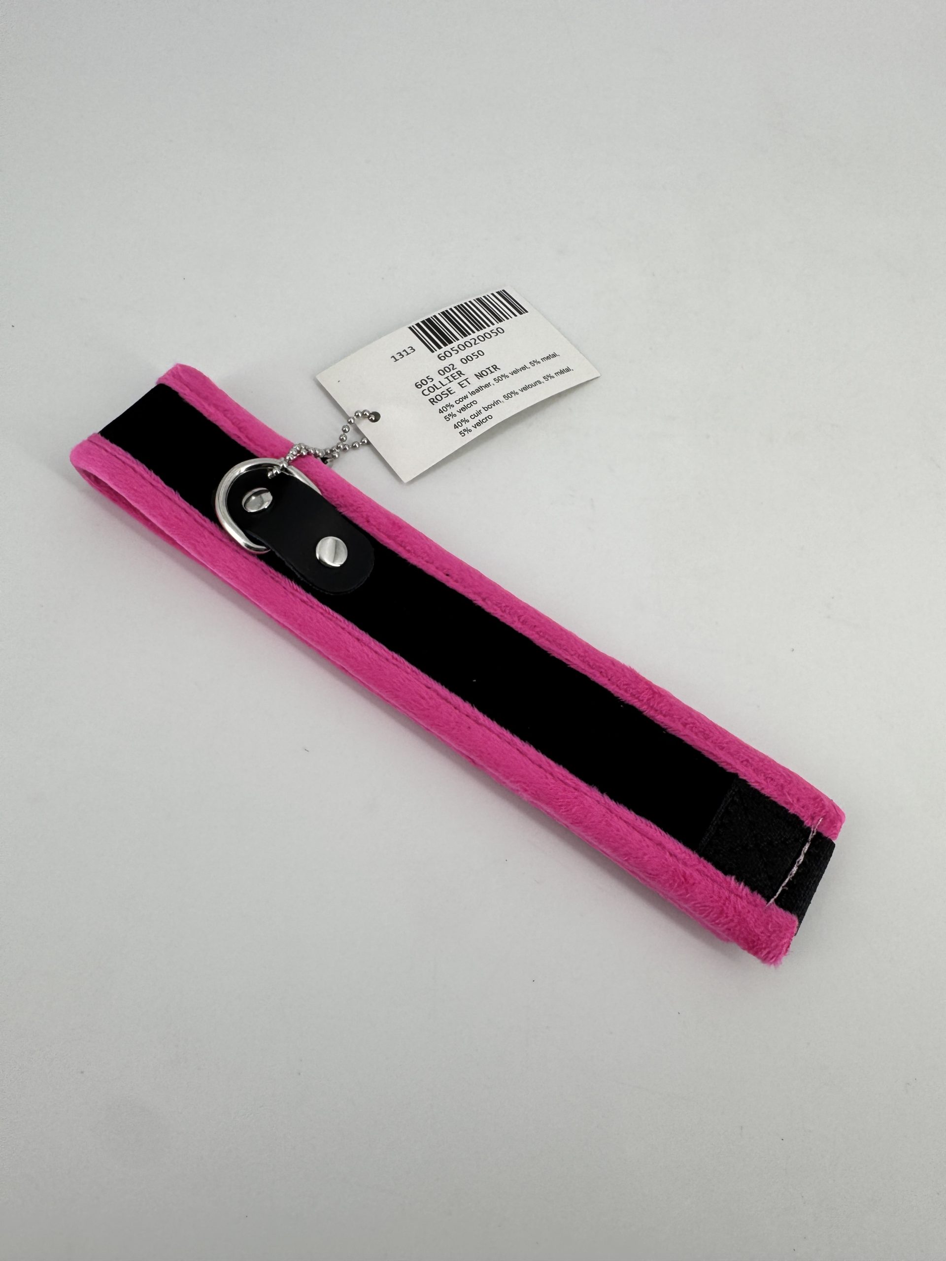 Collier noir et rose fermeture velcro - Ref 6050020050