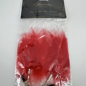 Pinces à seins pression réglable grande plumeau rouge Sweet Caress