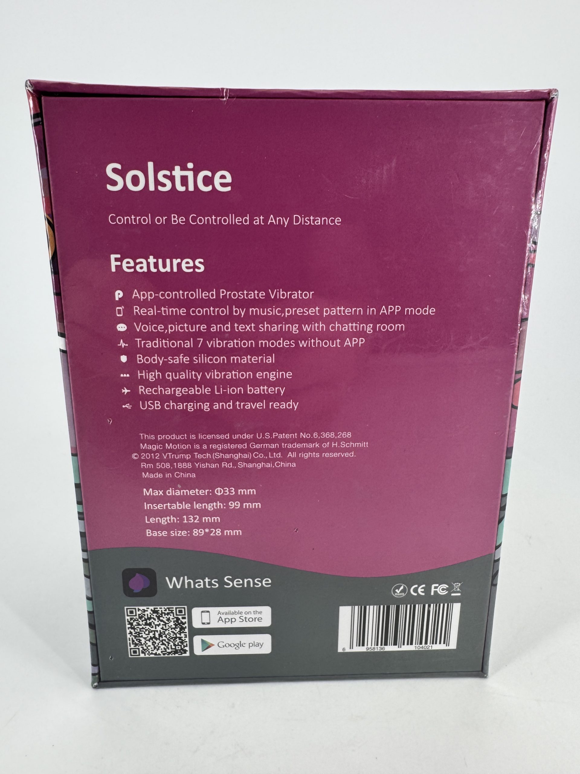 Stimulateur de prostate vibrant Solstice 10 x 3.2 cm