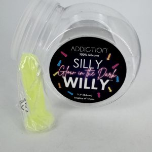 Mini gode Silly Willy Addiction Glow in the Dark - 3.3” Dildo - jaune