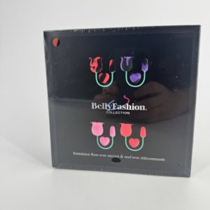 Stimulateur rose avec succion et oeuf télécommandé Belly Fashion - noir et rouge
