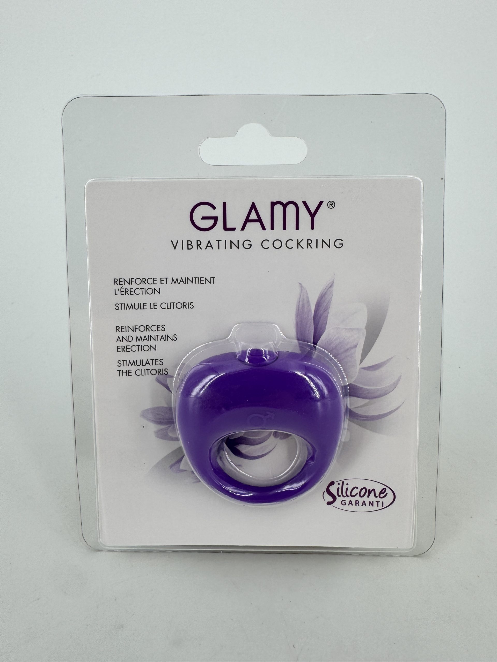 Cockring anneau vibrant silicone violet Glamy