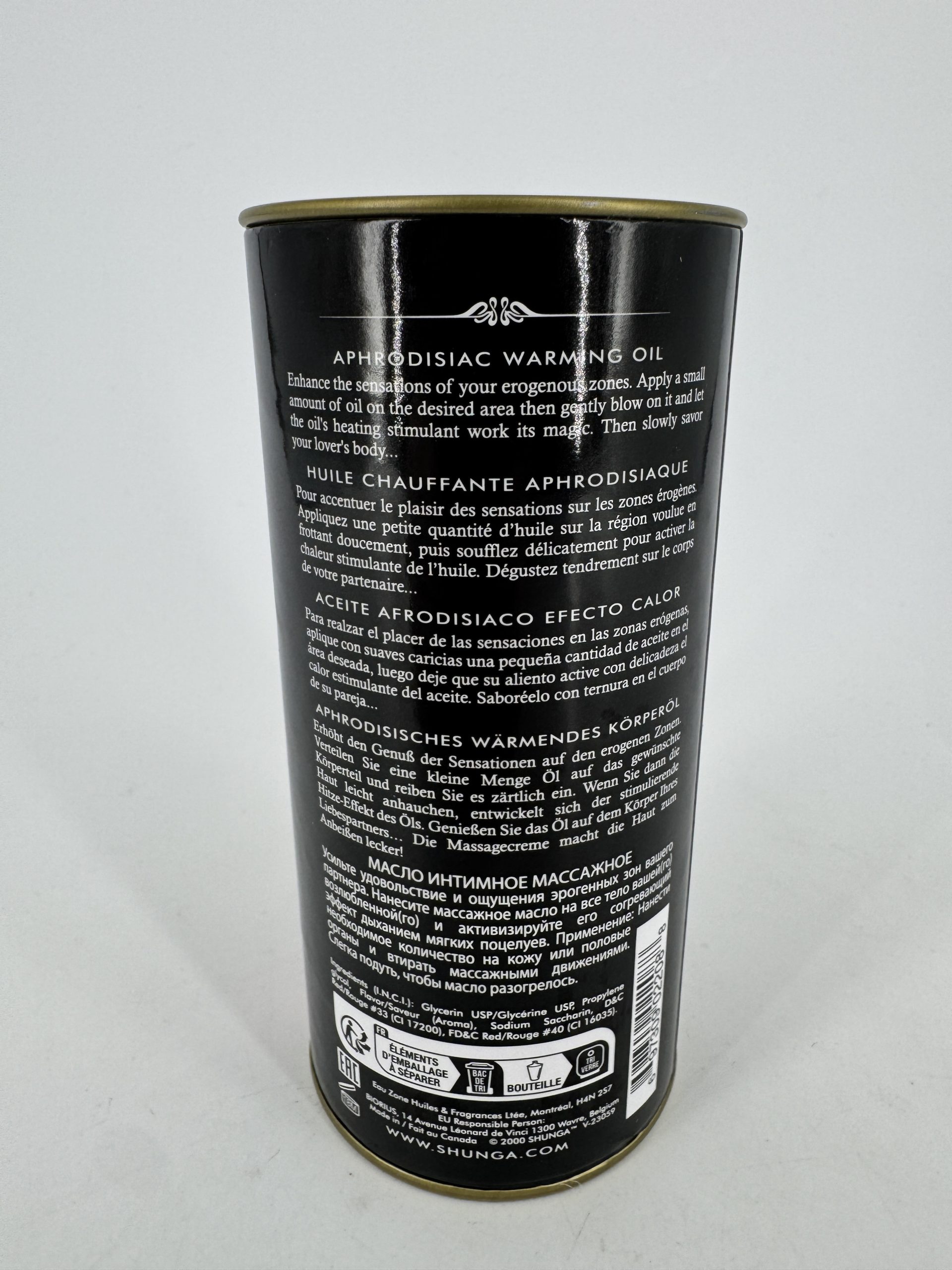 Huile chauffante Framboise comestible aphrodisiaque 100ml