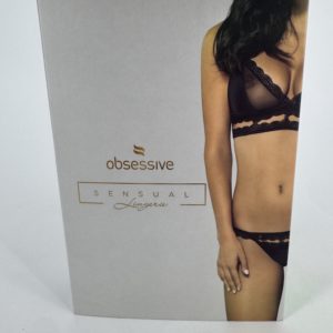 Ensemble de lingerie Sensual noir Obsessive - taille L/XL