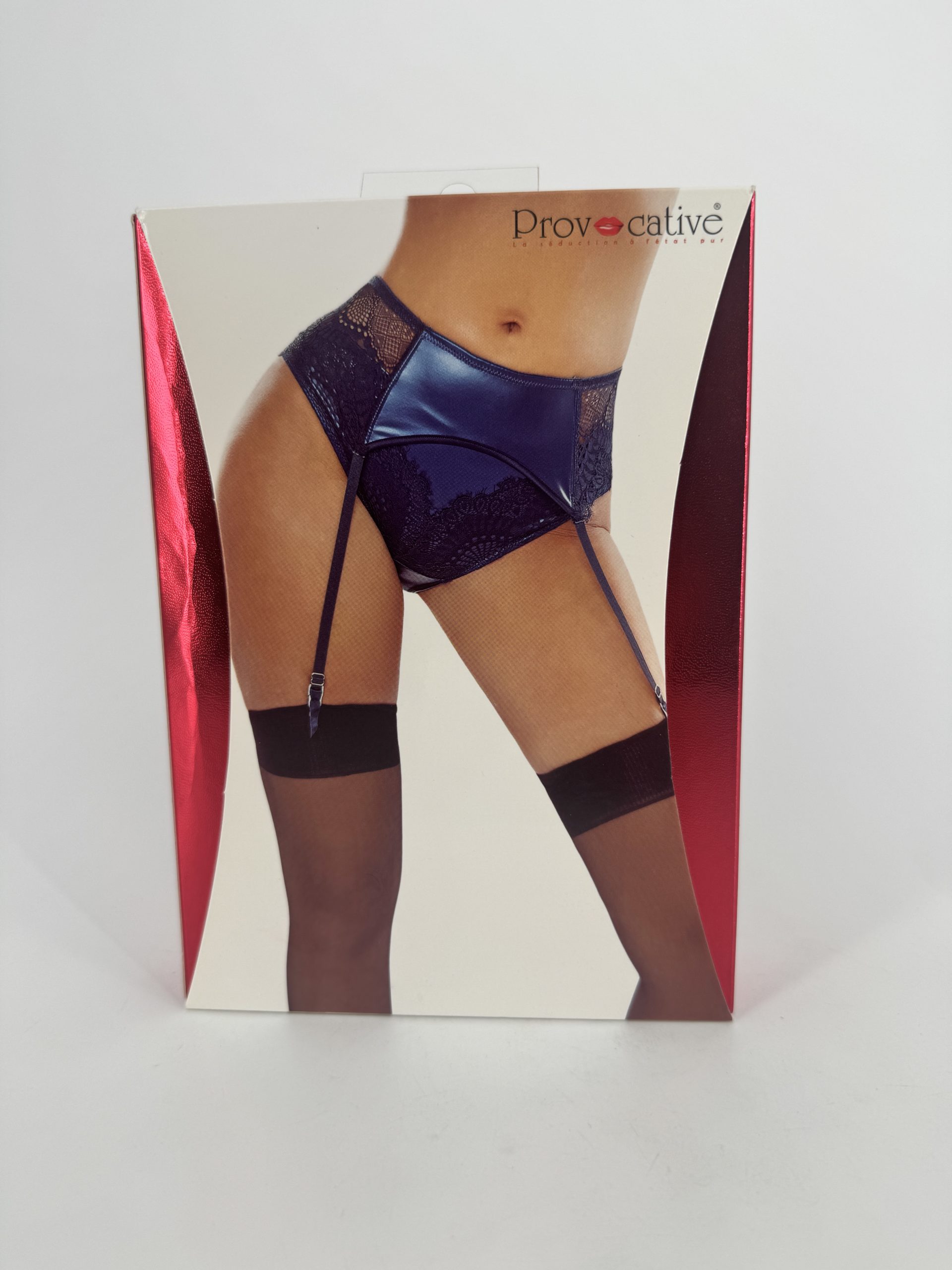 Culotte dentelle et porte-jartelles bleus Provocative - taille S/M
