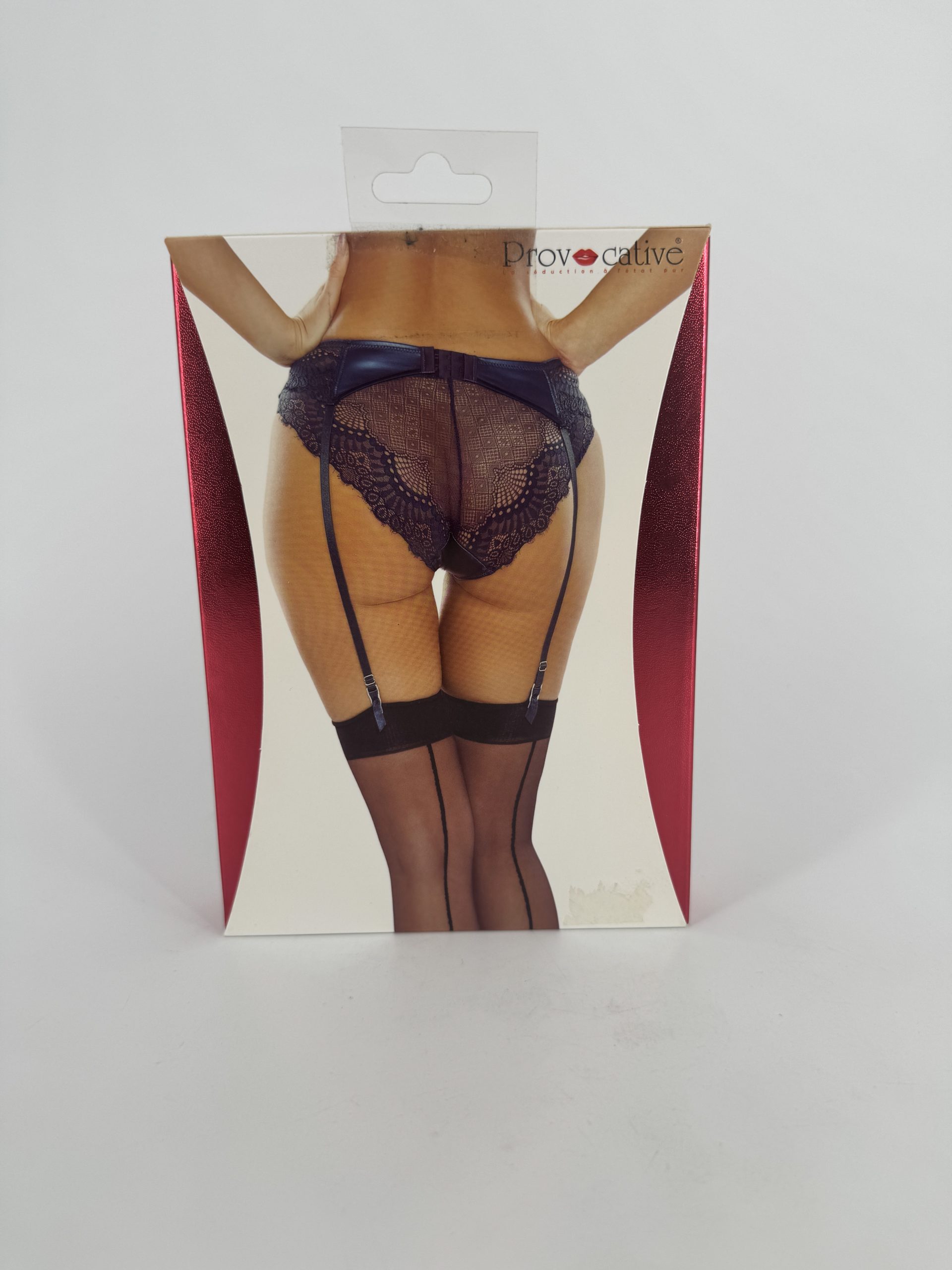 Culotte dentelle et porte-jartelles bleus Provocative - taille S/M