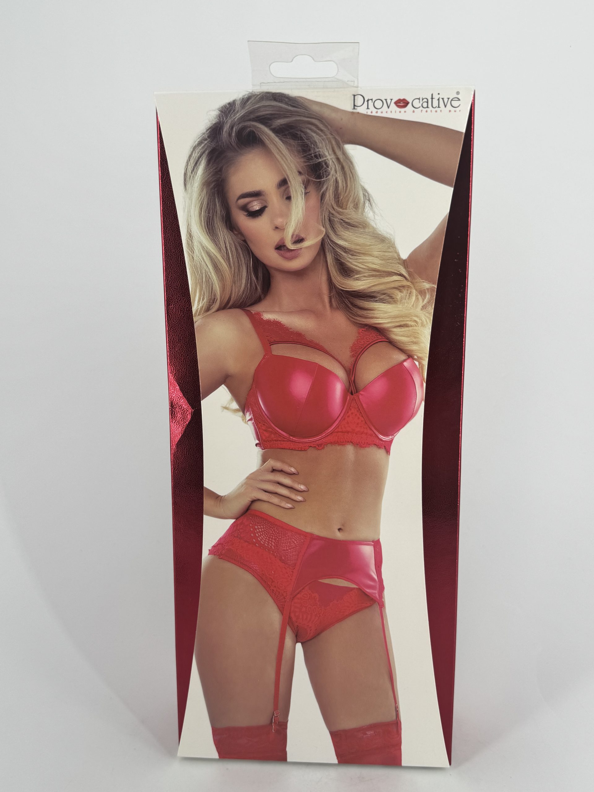 Ensemble en dentelle rouge Provocative taille S/M