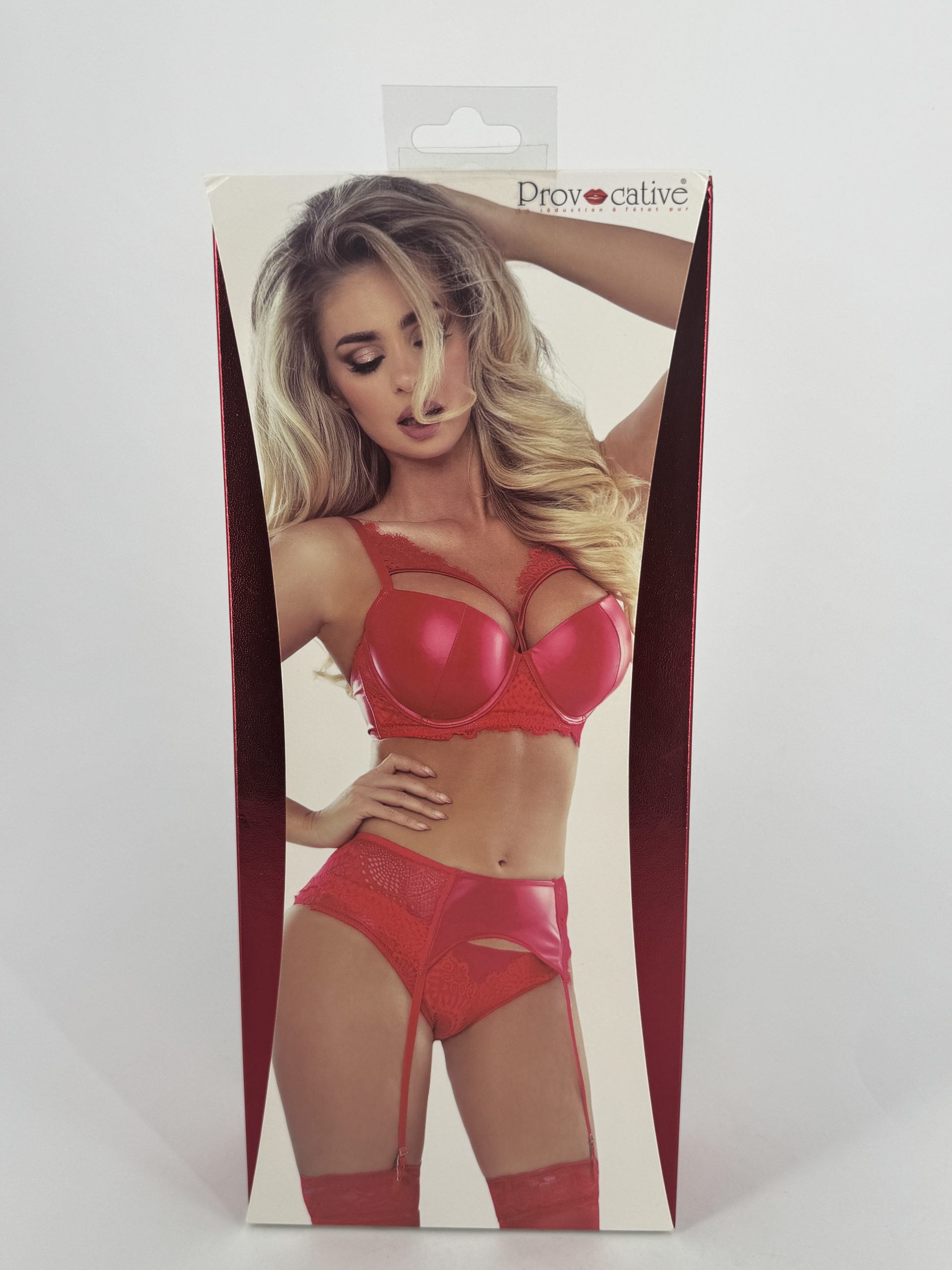 Ensemble en dentelle rouge Provocative taille L/XL