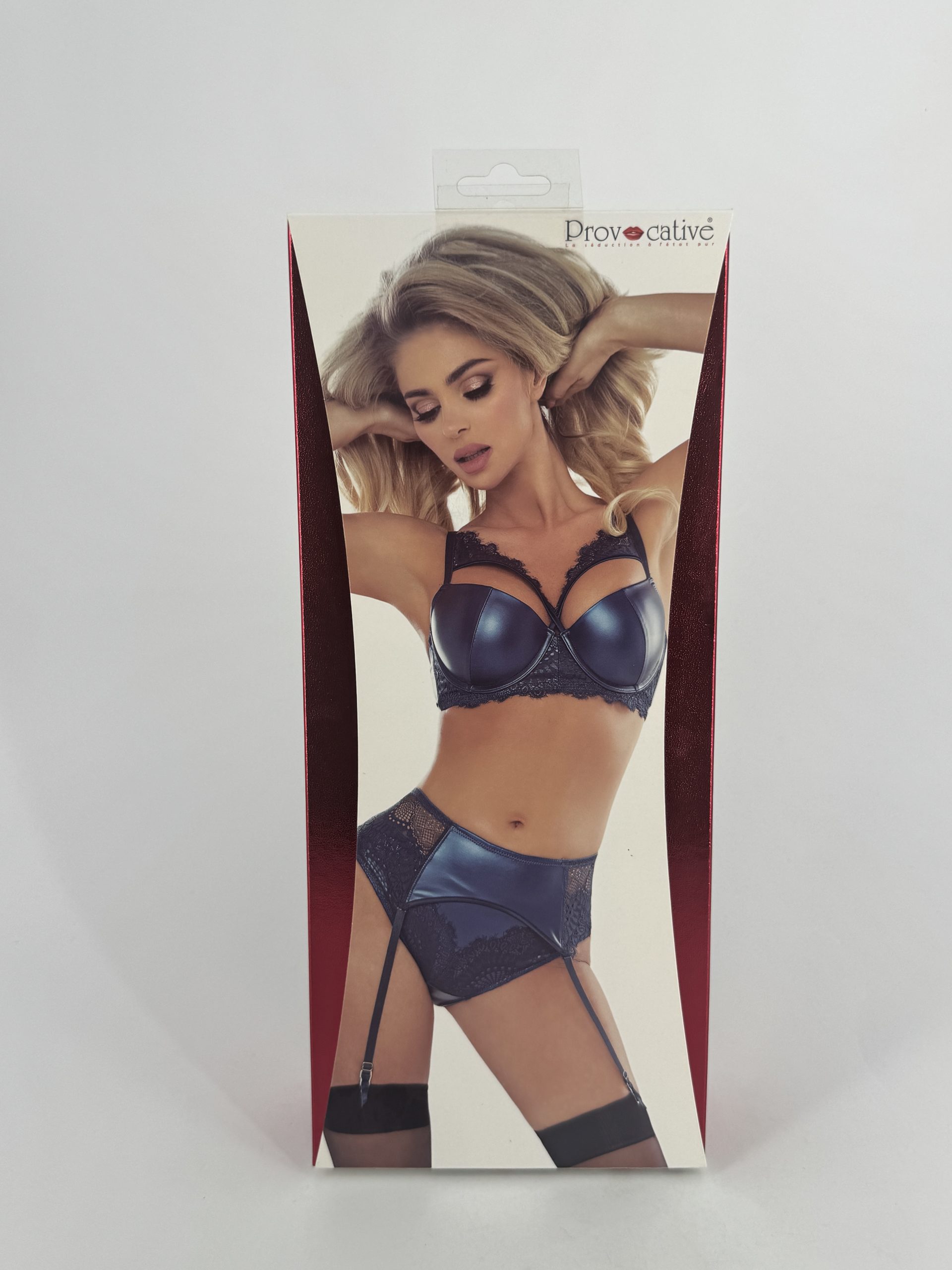 Ensemble en dentelle bleu Provocative taille S/M