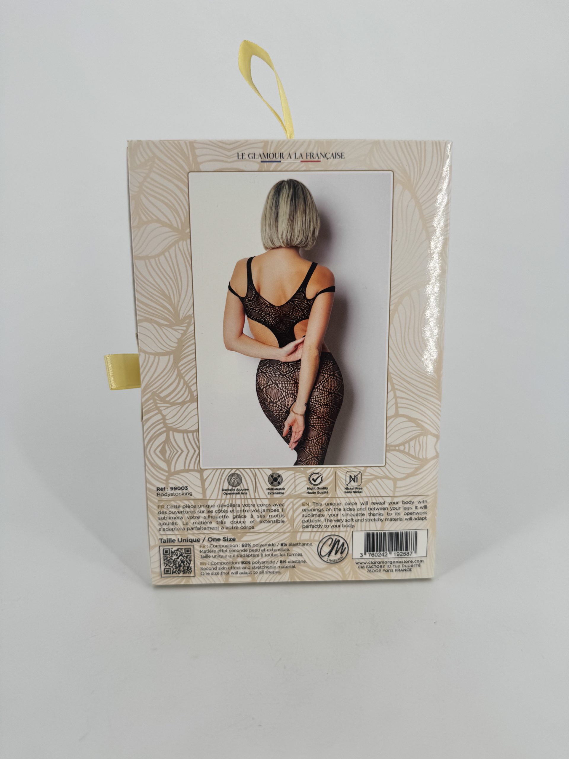Body noir ouverture taille et épaules Clara Morgane 99003