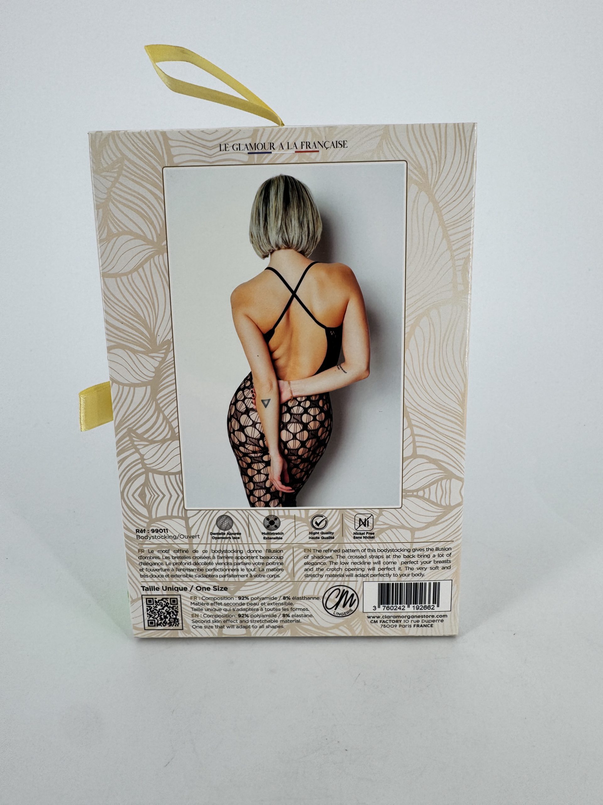 Body noir ouverture taille et épaules Clara Morgane 99011