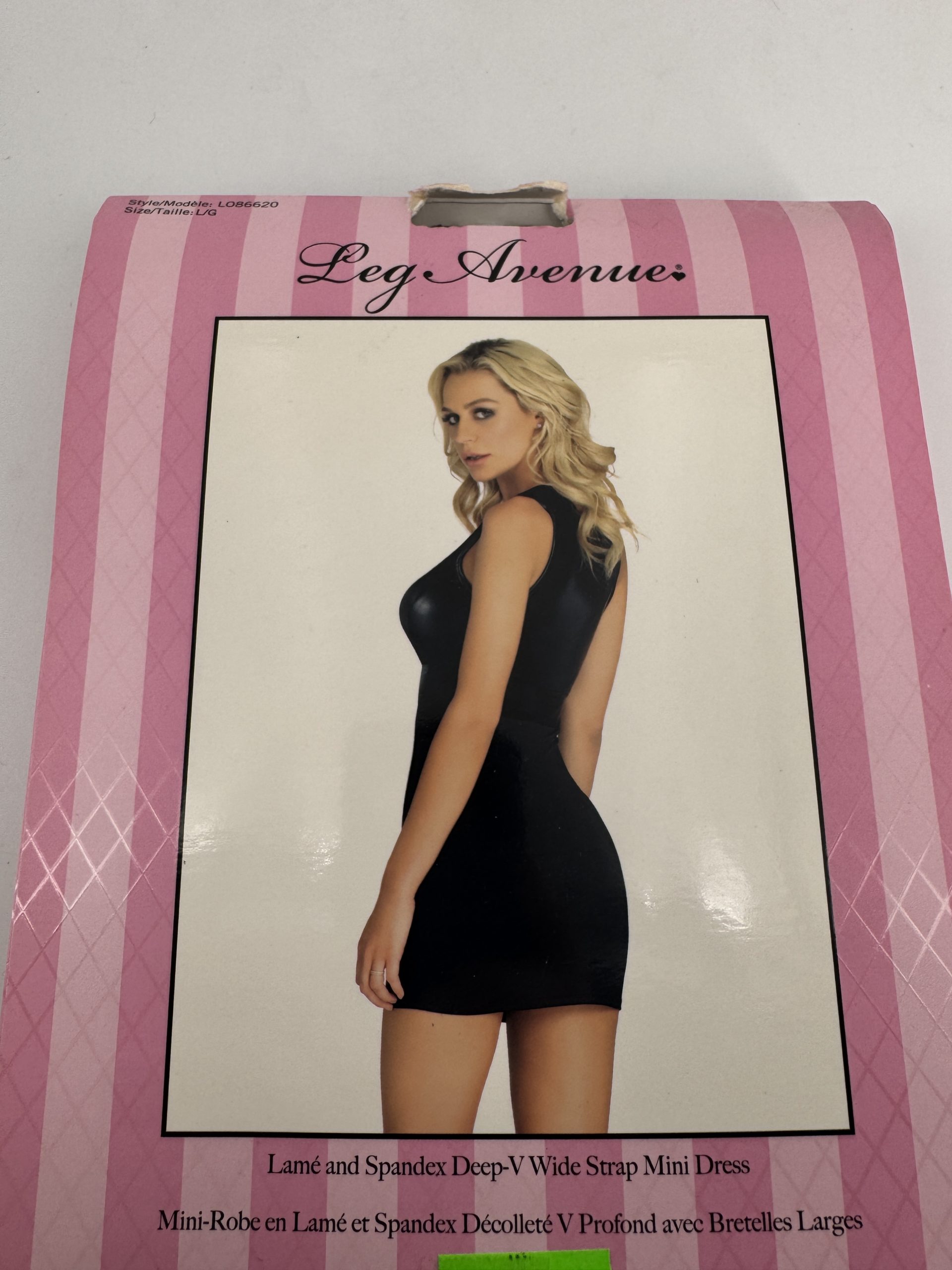 Mini-robe lamé et Spandex col V Leg Avenue L/G
