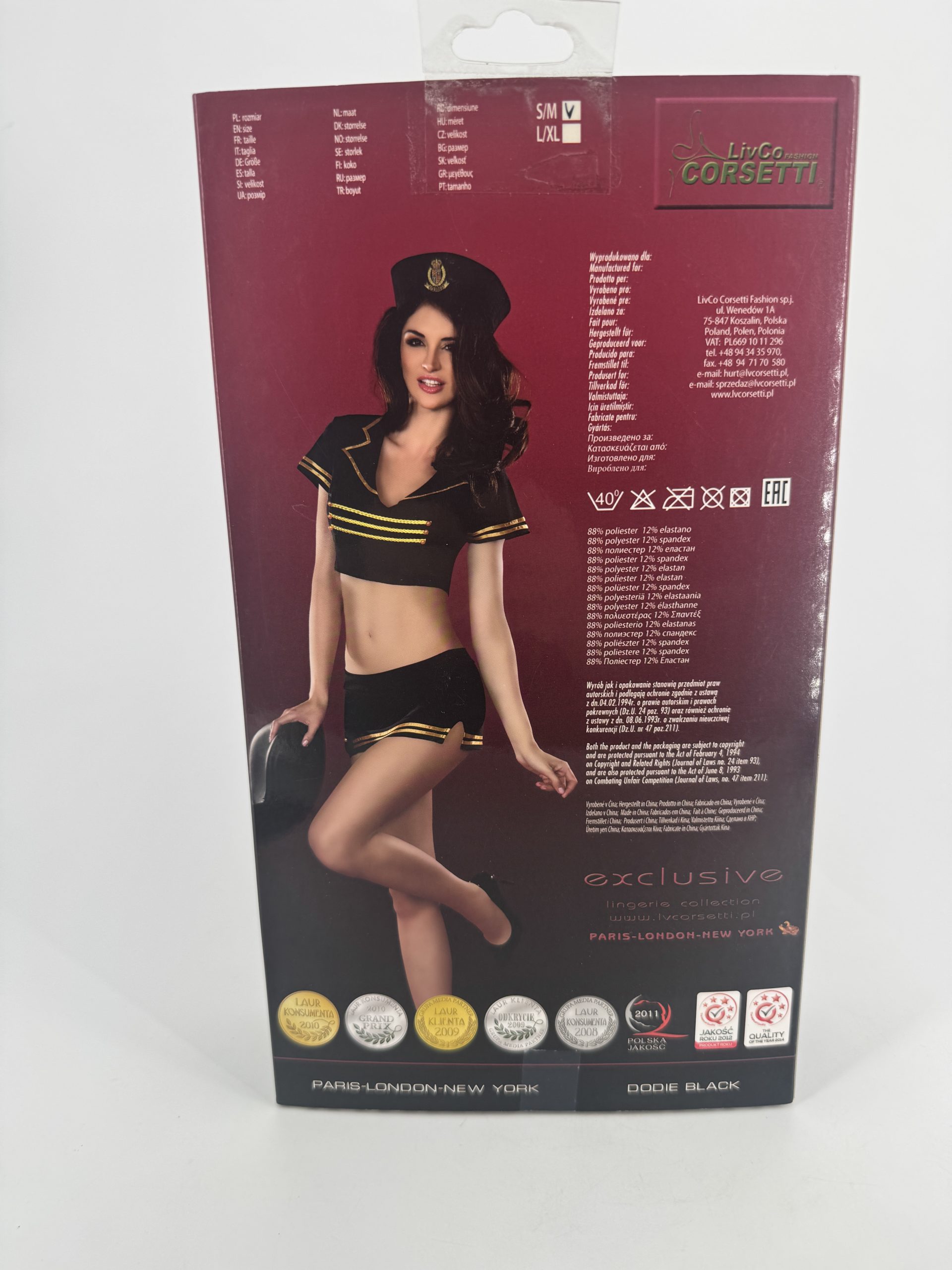 Costume hôtesse de l'air Dodie noir Livco S/M
