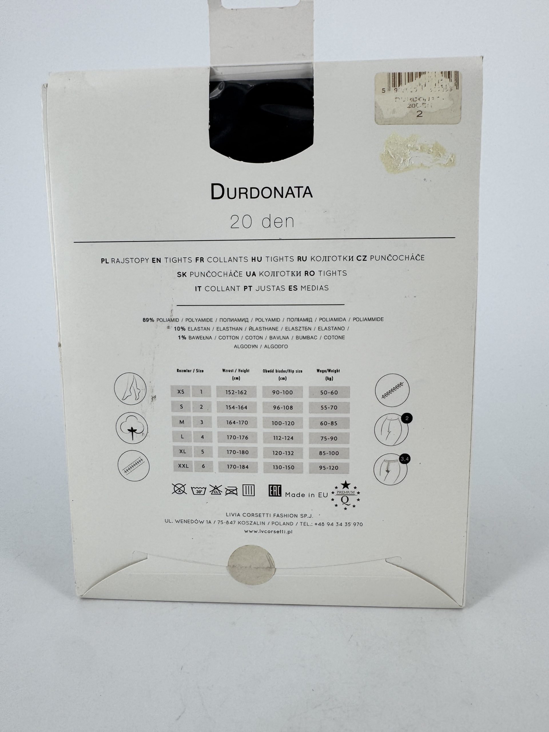 Bas autofixants Durdonata noir 20 den Livco